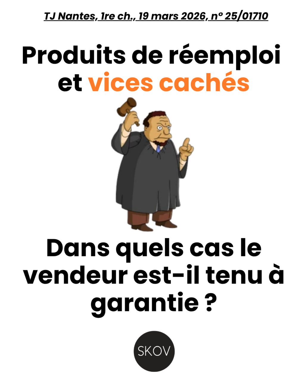 réemploi vente vices cachés